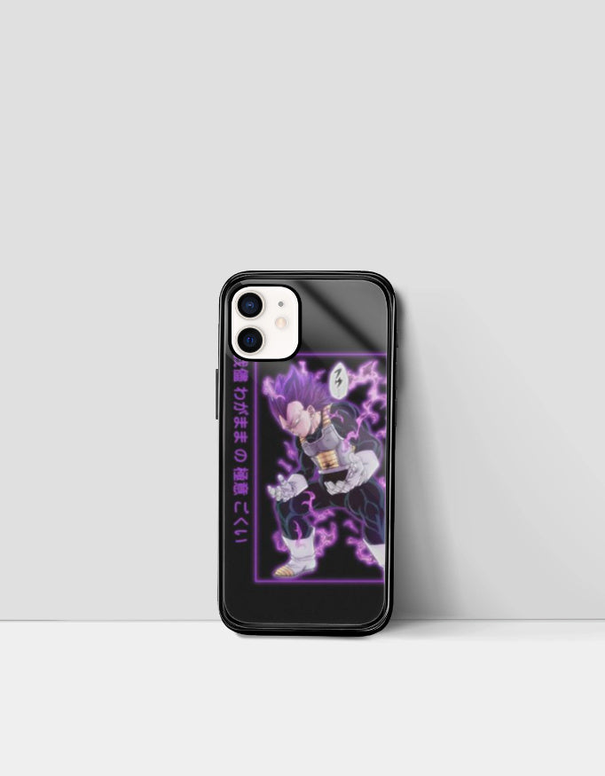 Black phone case featuring a purple lightning anime character design aesthetic anime phone case