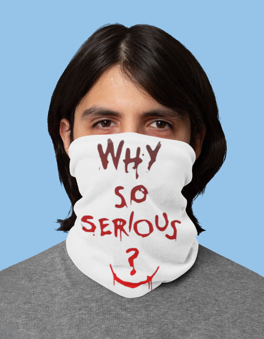 Anime face mask with the quote why so serious in a bold design for fans and daily use