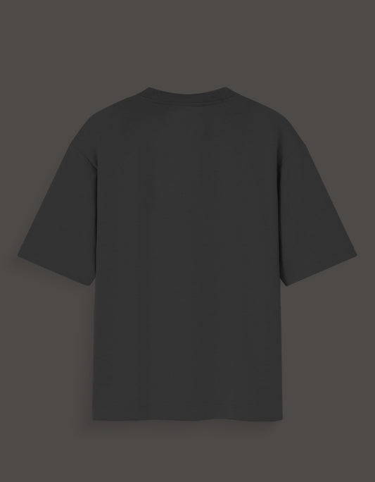 Black plain Ashura inspired anime tee showing the back view with short sleeves