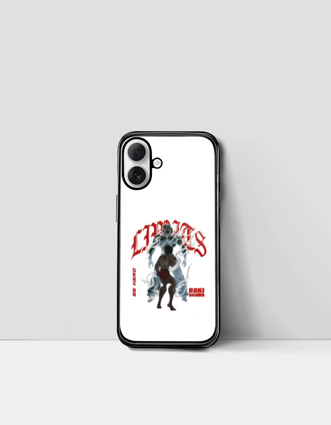 CHAOS X BAKI anime case with black and white character design and red text on white background