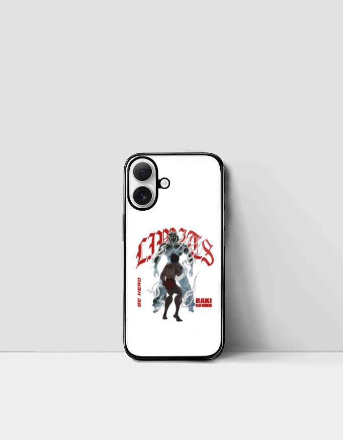 CHAOS X BAKI anime case featuring bold character design with red and black accents on white background