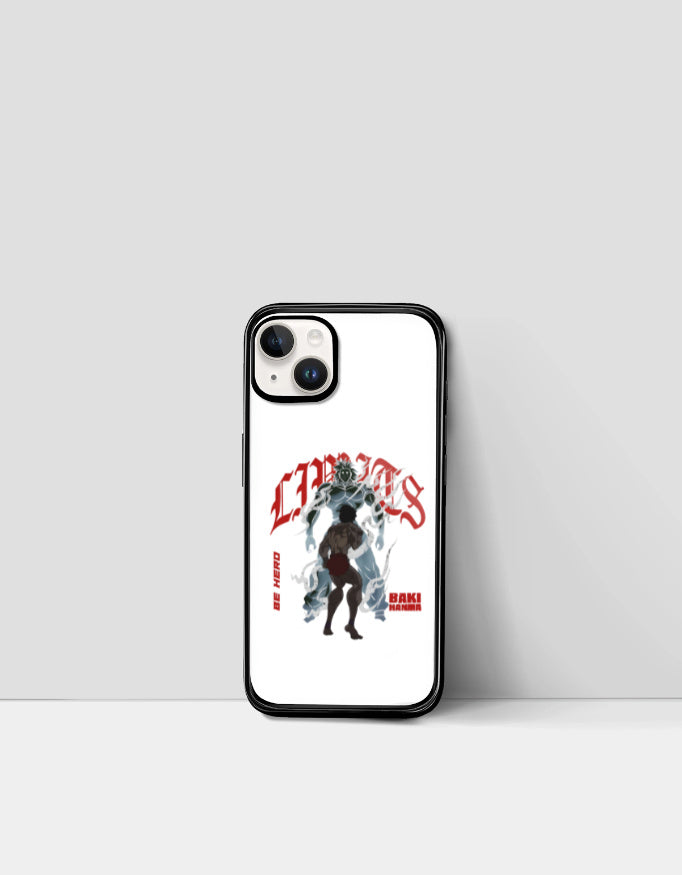 CHAOS X BAKI anime case featuring intense character design on white background for iPhone