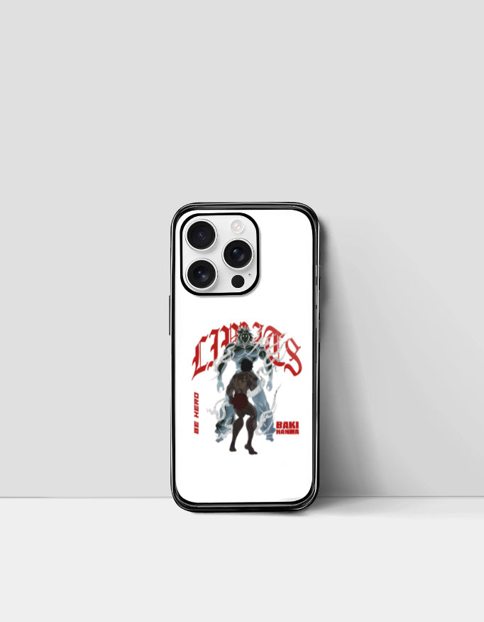 CHAOS X BAKI anime case featuring dynamic character artwork and bold red text on a white background