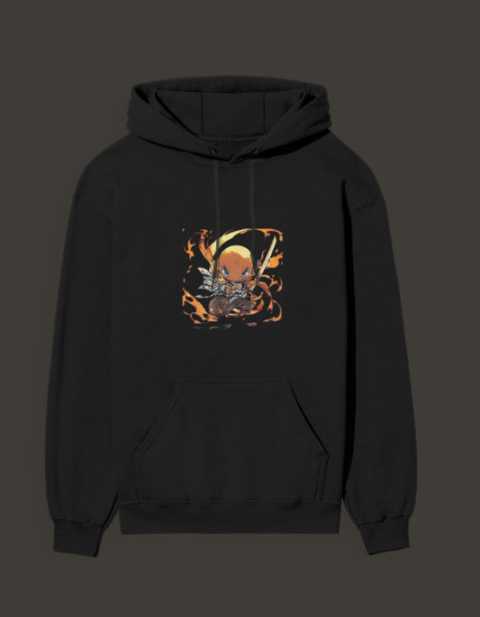 Charmander flame hashira hoodie featuring a vibrant graphic of Charmander surrounded by flames