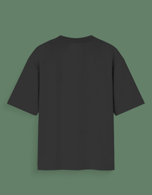 Black Custom Glow in dark T-shirt from AnimeVerseStore displayed on green background showing back side