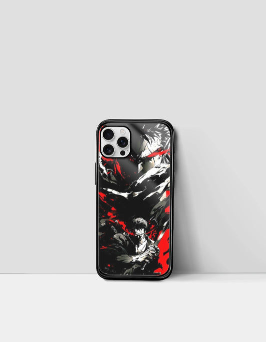 Guts iPhone case anime featuring dark and red artistic design with warrior character from AnimeVerseStore