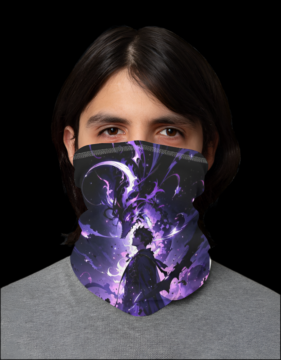 Jin Woo Bandana Anime featuring a stylish design with a mystical character in vibrant colors
