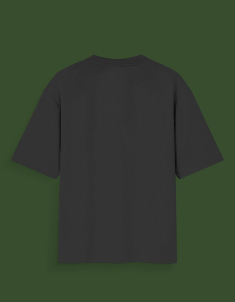 Black KING OF HELL graphic tee from AnimeVerseStore shown from the back with short sleeves