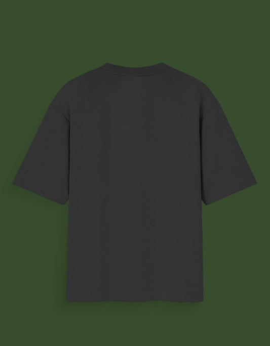 Black KING OF HELL graphic tee from AnimeVerseStore shown from the back with short sleeves