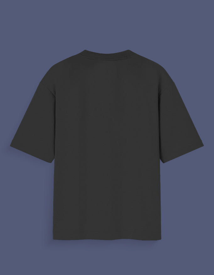 Black Majin Vegeta oversized tee showing the back side with short sleeves and relaxed fit