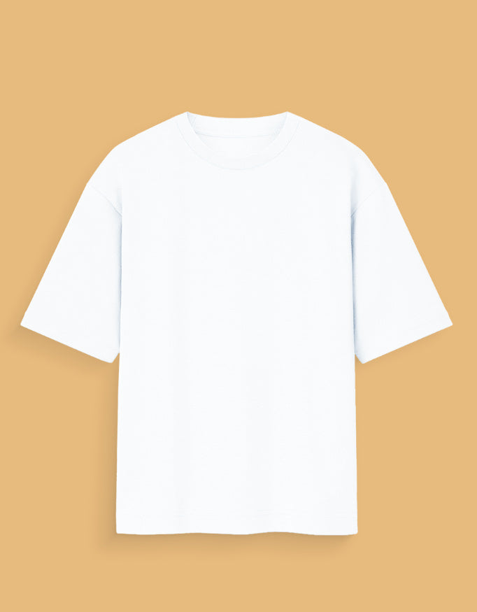 Plain white short sleeve meme t-shirt India displayed on beige background from AnimeVerseStore
