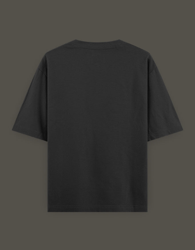 AnimeVerseStore isagi anime t-shirt back view plain black cotton oversized short sleeve casual fit