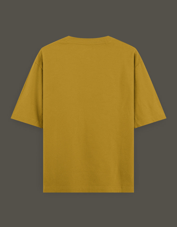 Back view of mustard yellow short sleeve isagi anime t-shirt from AnimeVerseStore plain design