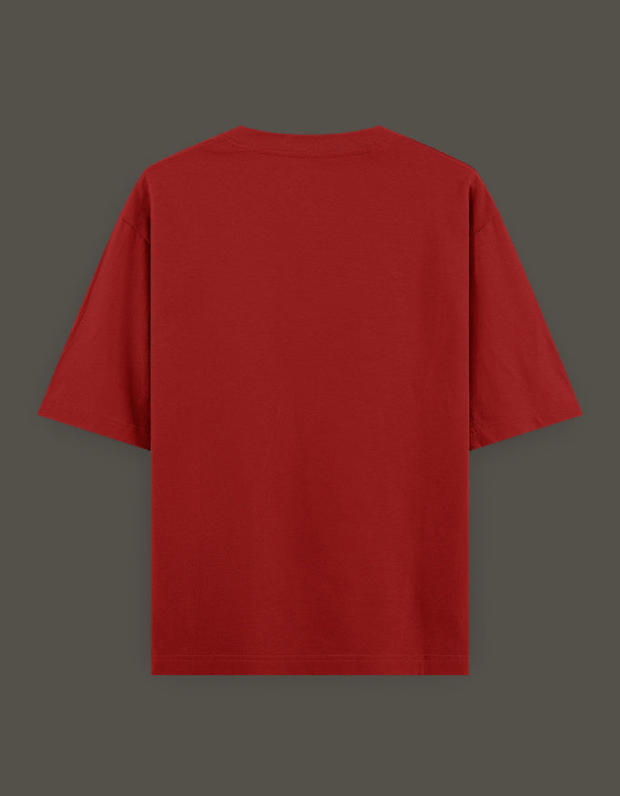 Back view of isagi anime t-shirt plain red short sleeve cotton crew neck casual fit