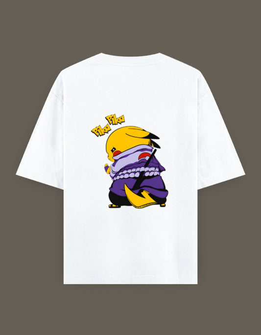 Pikachu Uchiha t-shirt featuring a vibrant design of Pikachu in a ninja outfit