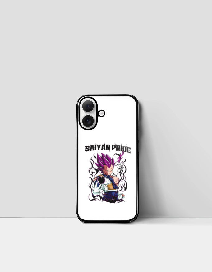 Saiyan Pride phone case with anime character design on a white background
