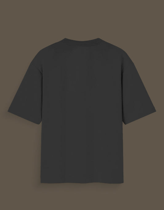 Back view of black ultra instinct anime t-shirt with short sleeves and crew neck