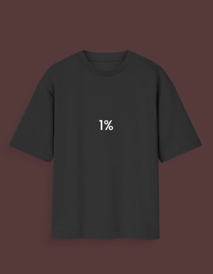 Black t-shirt with 1 percent graphic printed on front from AnimeVerseStore why so srys tee India