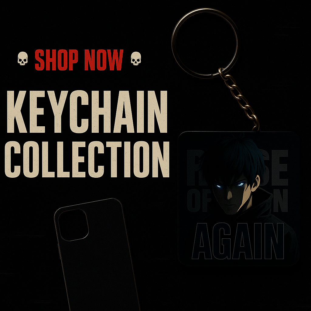 Shop now anime keychains India collection featuring dark-themed character keychain with glowing blue eyes