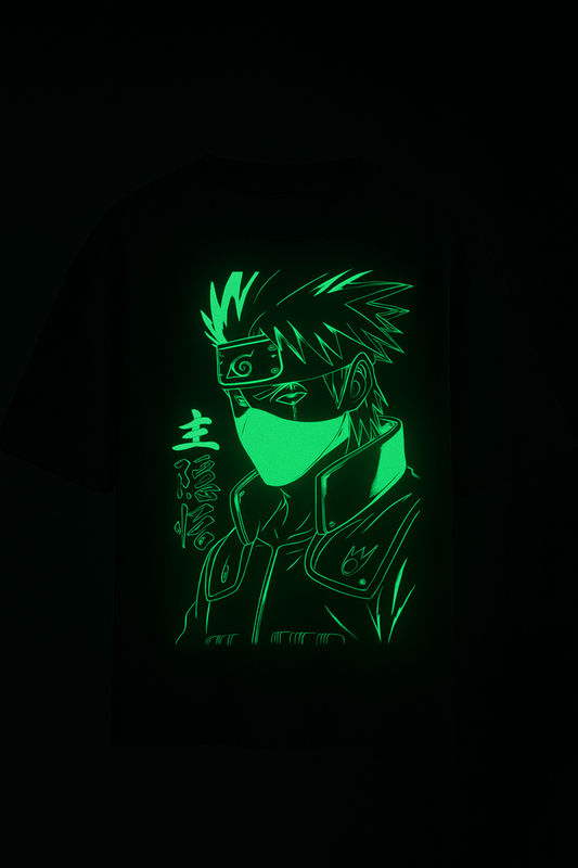 AnimeVerseStore Kakashi Hatake Glow T-Shirt Black Tee