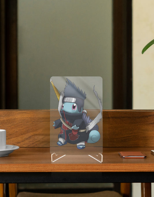 Cute akatsuki action figure of a ninja-themed cartoon character on a wooden table