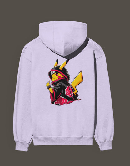 Akatsuki Pikachu hoodie featuring an illustrated Pikachu in Akatsuki robe design