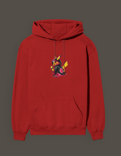 Red Akatsuki Pikachu hoodie featuring a unique design for anime fans