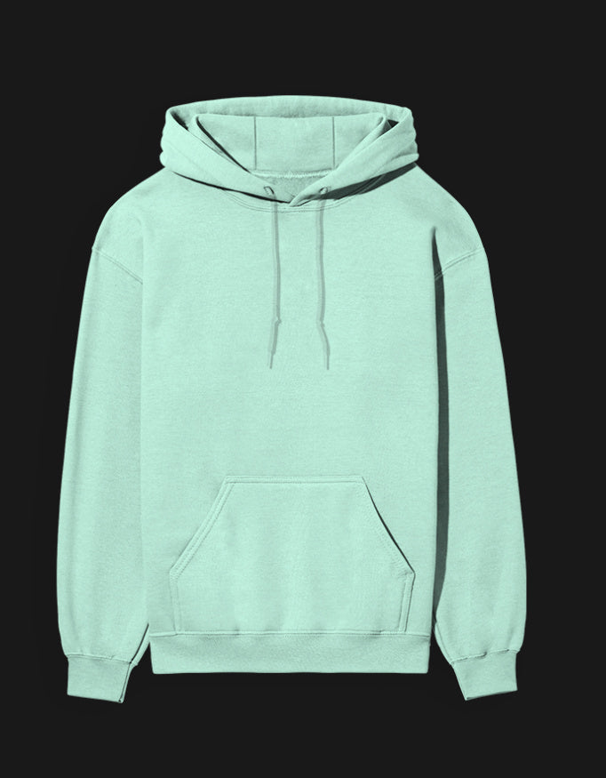 Mint Green 420 anime hoodie with front pocket and adjustable drawstring for a relaxed fit
