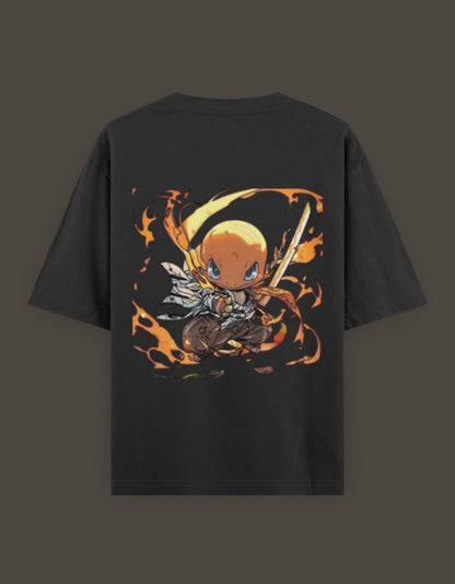 Charmander x Flame Hashira anime t-shirt featuring a vibrant character design in flames