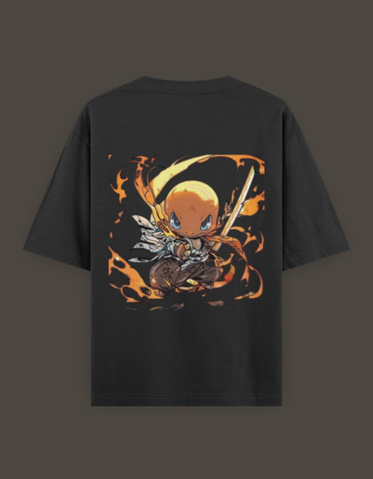 Charmander x Flame Hashira anime t-shirt featuring a vibrant character design in flames