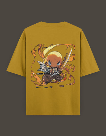 Charmander x Flame Hashira anime t-shirt featuring a cute character design and vibrant colors