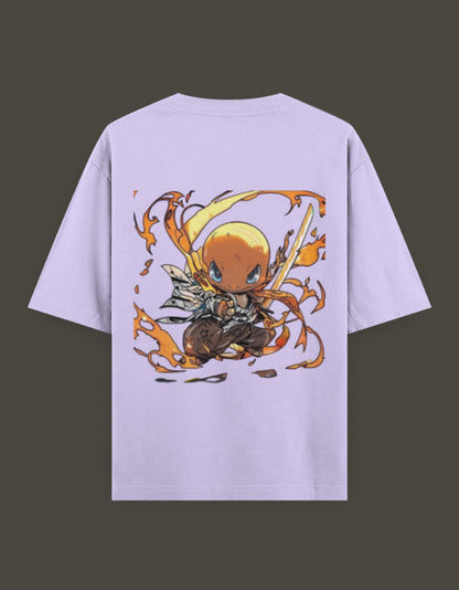 Charmander x Flame Hashira anime t-shirt featuring a vibrant design of Charmander surrounded by flames