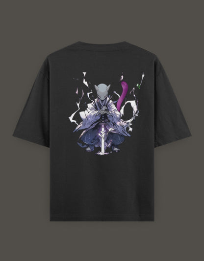 Anime crossover t-shirt for Gen Z featuring a cool character design on a black background