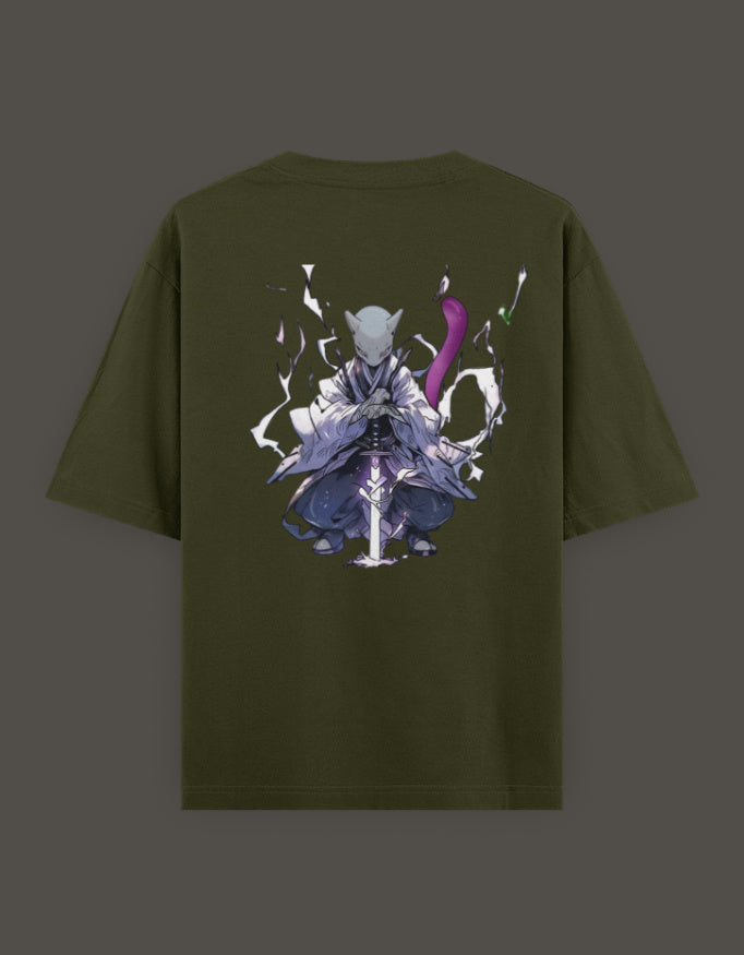 Anime crossover t-shirt for Gen Z featuring a bold graphic of a character with a sword