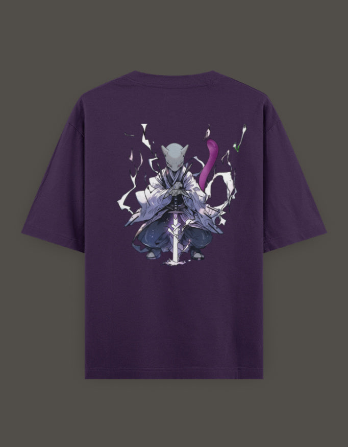 Anime crossover t-shirt for Gen Z featuring a stylish character design on a purple background