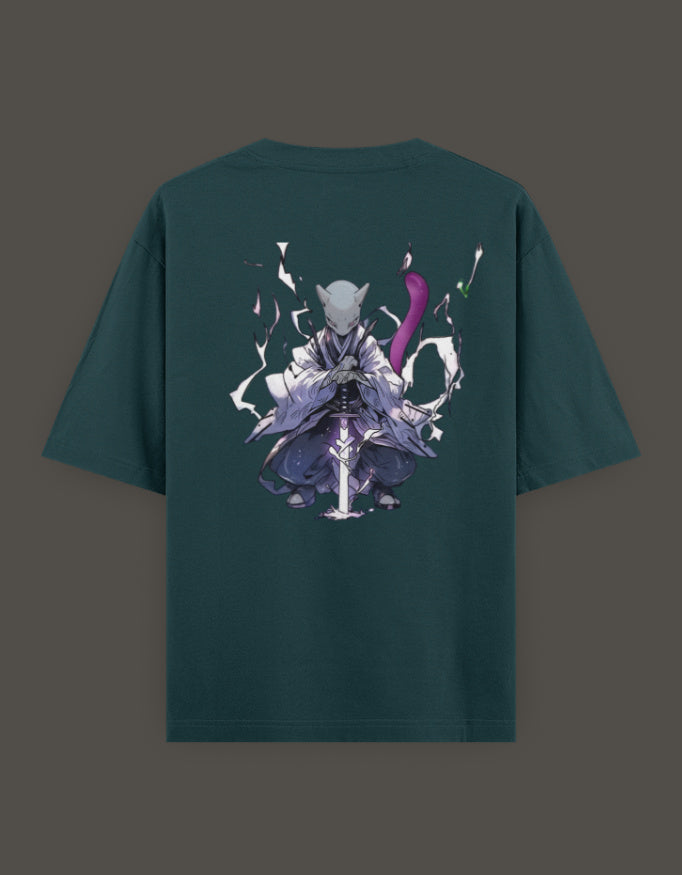 Anime crossover t-shirt for Gen Z featuring a striking graphic design on a dark background