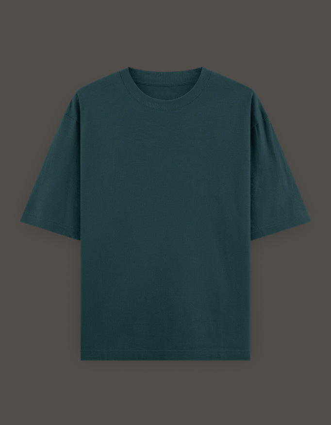 Dark teal oversized anime crossover t-shirt for Gen Z featuring a comfortable fit and soft fabric