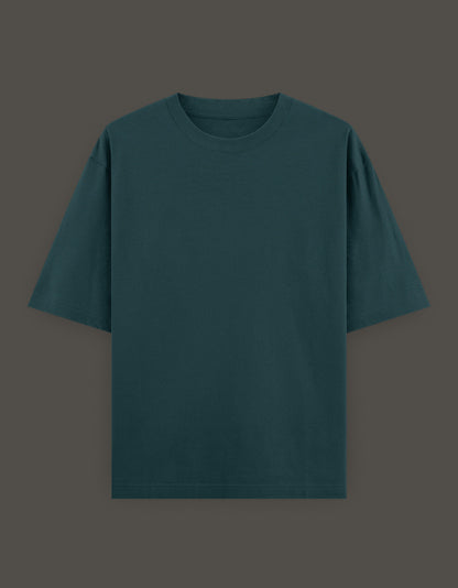 Dark teal oversized anime crossover t-shirt for Gen Z featuring a comfortable fit and soft fabric