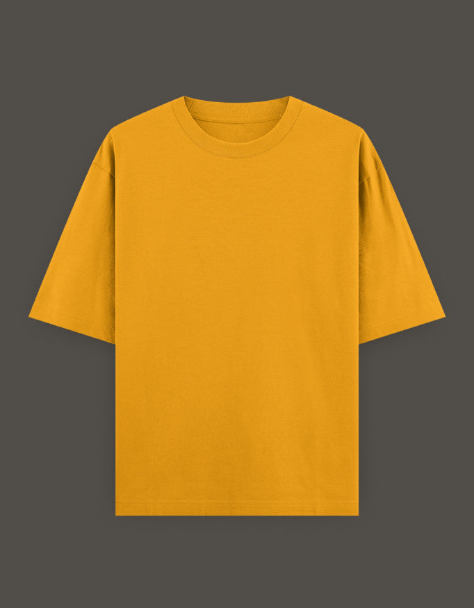 Casual mustard yellow anime crossover t-shirt for Gen Z with a relaxed fit and short sleeves