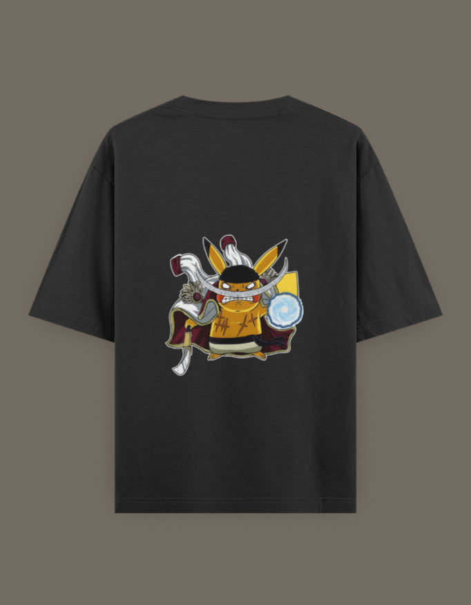 Pikachu x Whitebeard anime t-shirt featuring a vibrant graphic design on the back