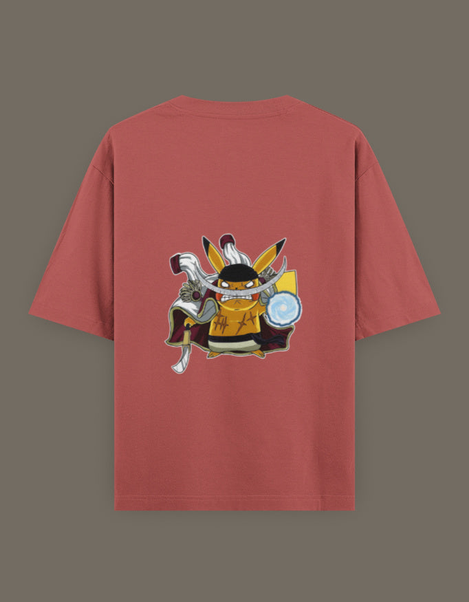 Pikachu x Whitebeard anime t-shirt with vibrant graphic design on the back