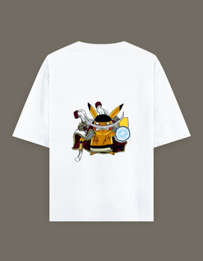 Pikachu x Whitebeard anime t-shirt featuring a unique design on the back