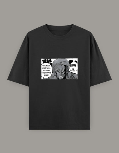 Black zoro anime t-shirt crew neck short sleeve cotton tee front view by AnimeVerseStore