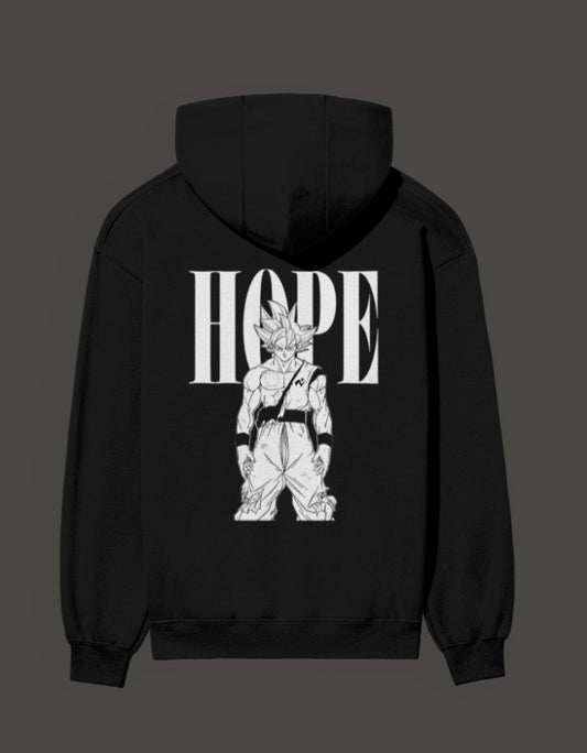 Ultra Instinct anime hoodie featuring a stylish graphic design with the word HOPE