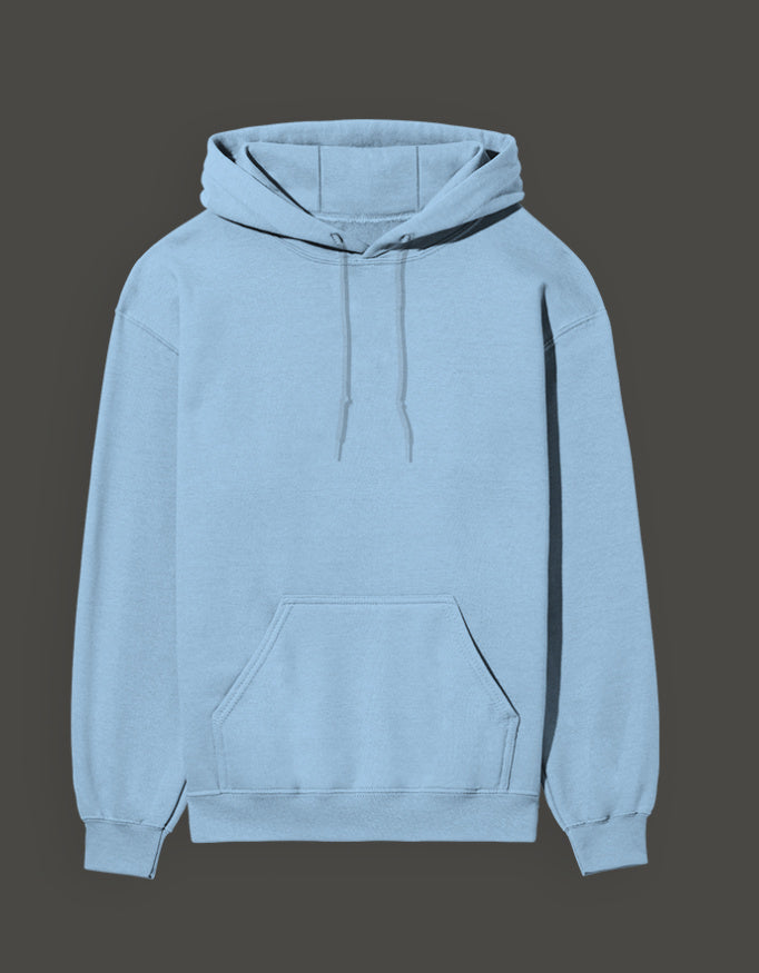 Light blue ultra instinct anime hoodie with a front pocket and adjustable drawstring hood