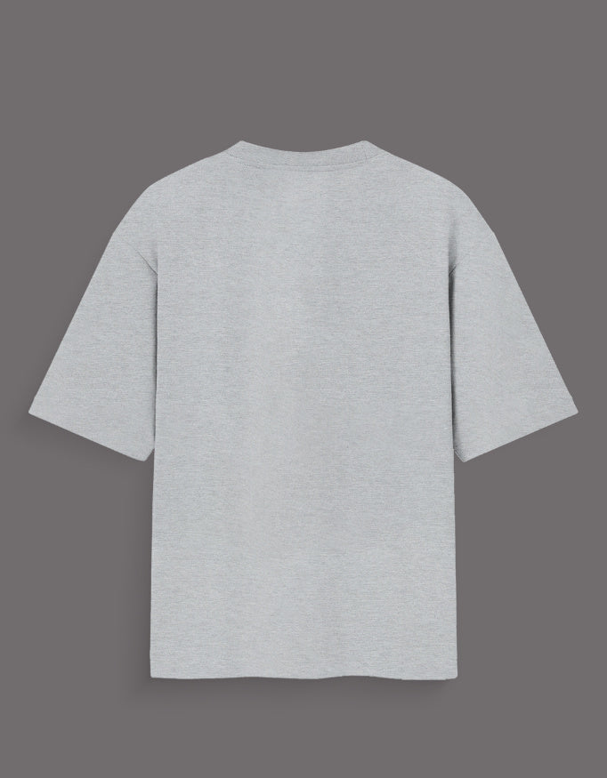 Plain light gray artist graphic tee for Gen Z with short sleeves and relaxed fit back view