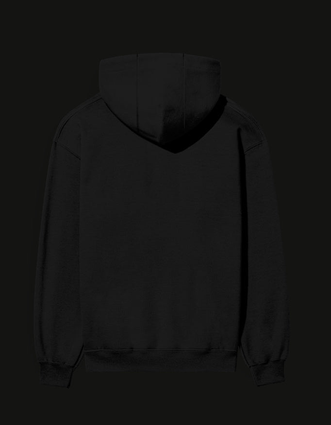 Back view of an Attack on Titan unisex hoodie in black color, featuring a cozy design