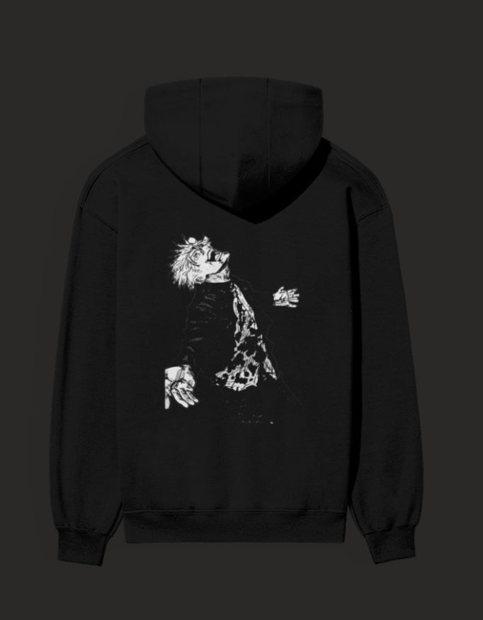 Black Awakened Gojo Hoodie featuring an eye-catching graphic design on the back