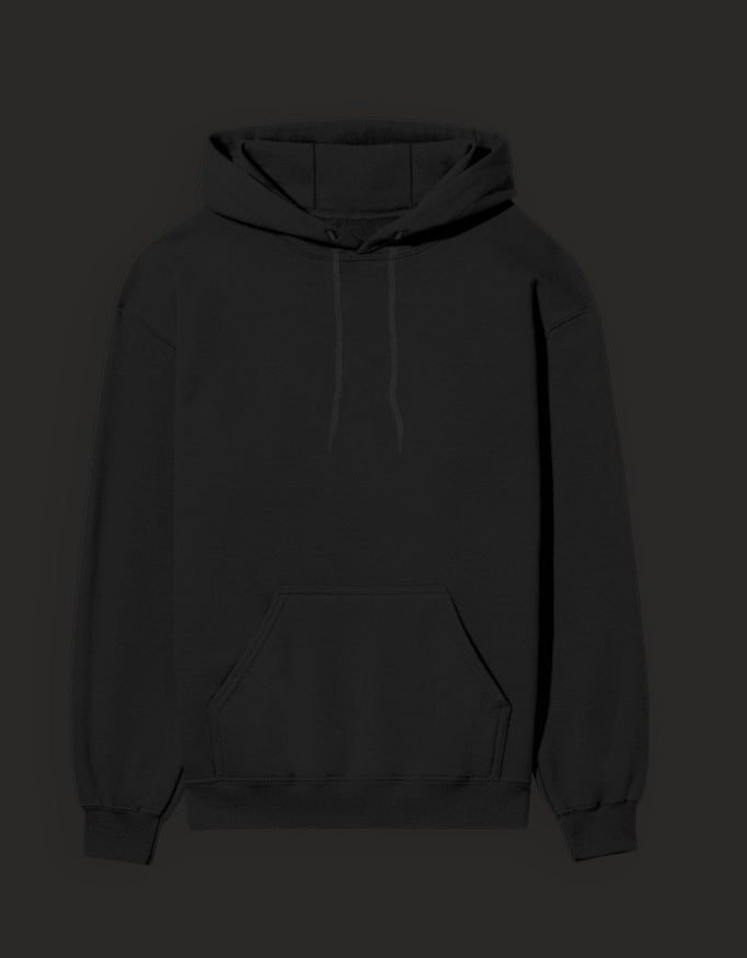 Black awakened gojo hoodie with front pocket and adjustable drawstring for comfortable wear