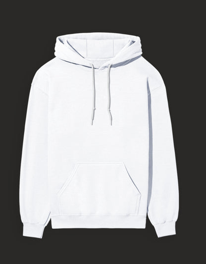 White Awakened Gojo hoodie with a front pocket and adjustable hood for casual wear